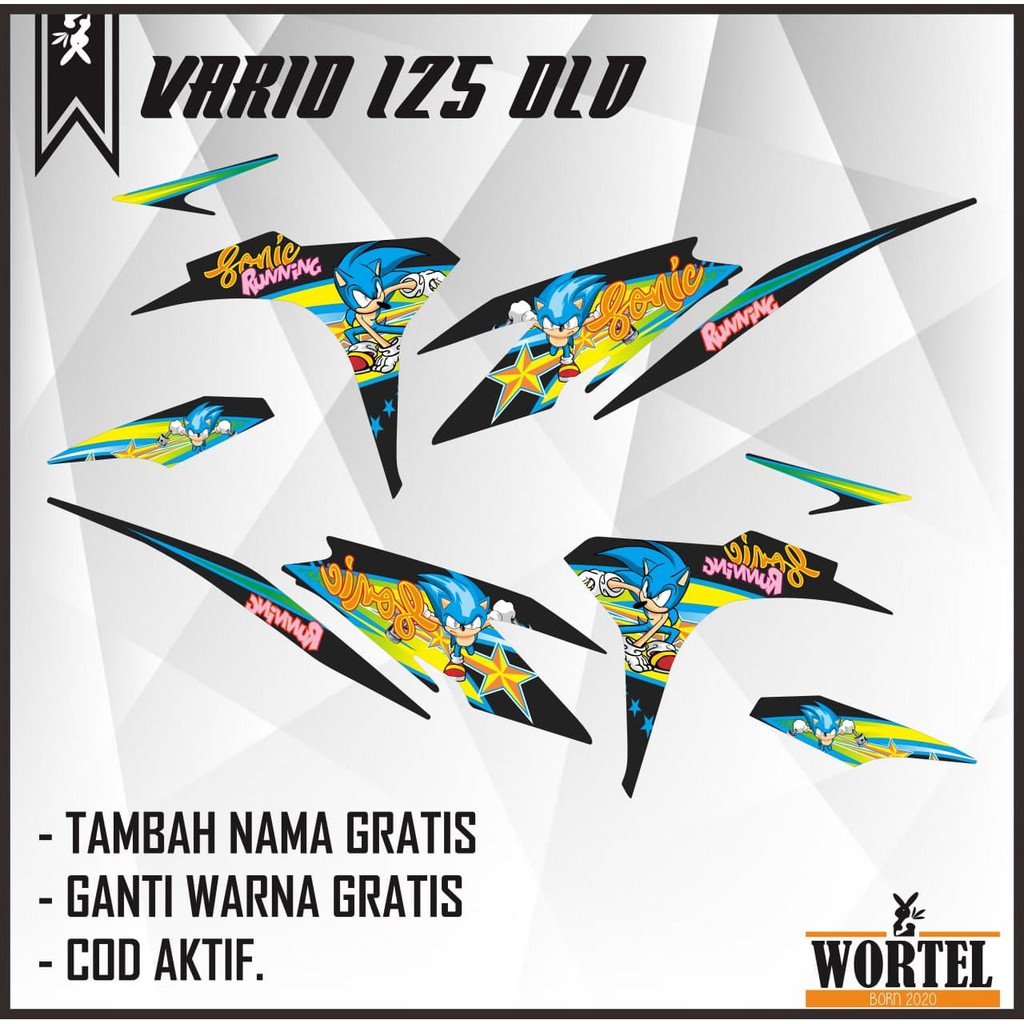 Striping Stiker Lis Decal Motor Vario Techno 125 Sonic (Tahun 2012/2013/2014/2015/Vario 125 Old)