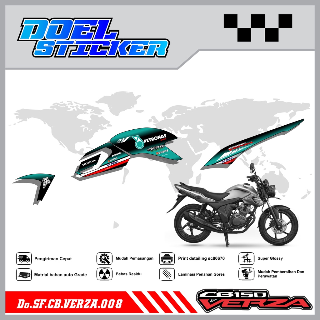 STICKER STRIPING CB VERZA 150 - STICKER STRIPING LIST VARIASI HOLOGRAM , CROME CB VERZA 150 DOEL 008