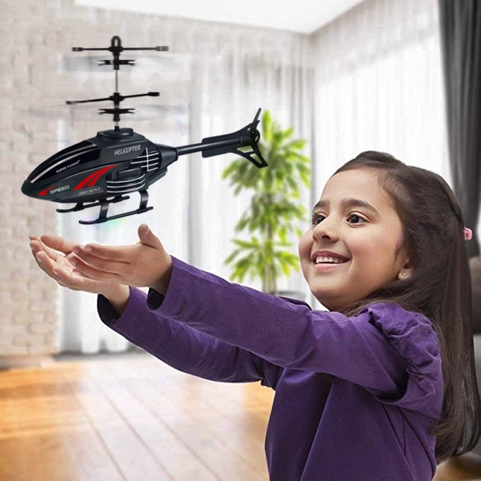 Mainan RC Helikopter Mini Induksi infrared Untuk Hadiah Anak