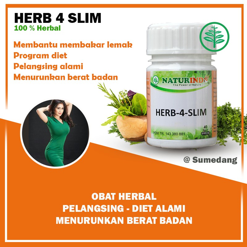 Herb 4 Slim Obat Herbal Pelangsing Menurunkan Berat Badan Membantu Program Diet Dan Bakar Lemak Shopee Indonesia