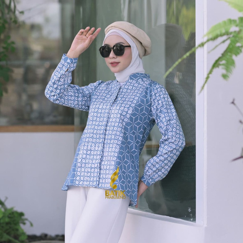 PRABUSENO // Batik Prabuseno - Pramusita Blouse Batik Wanita Lengan Panjang