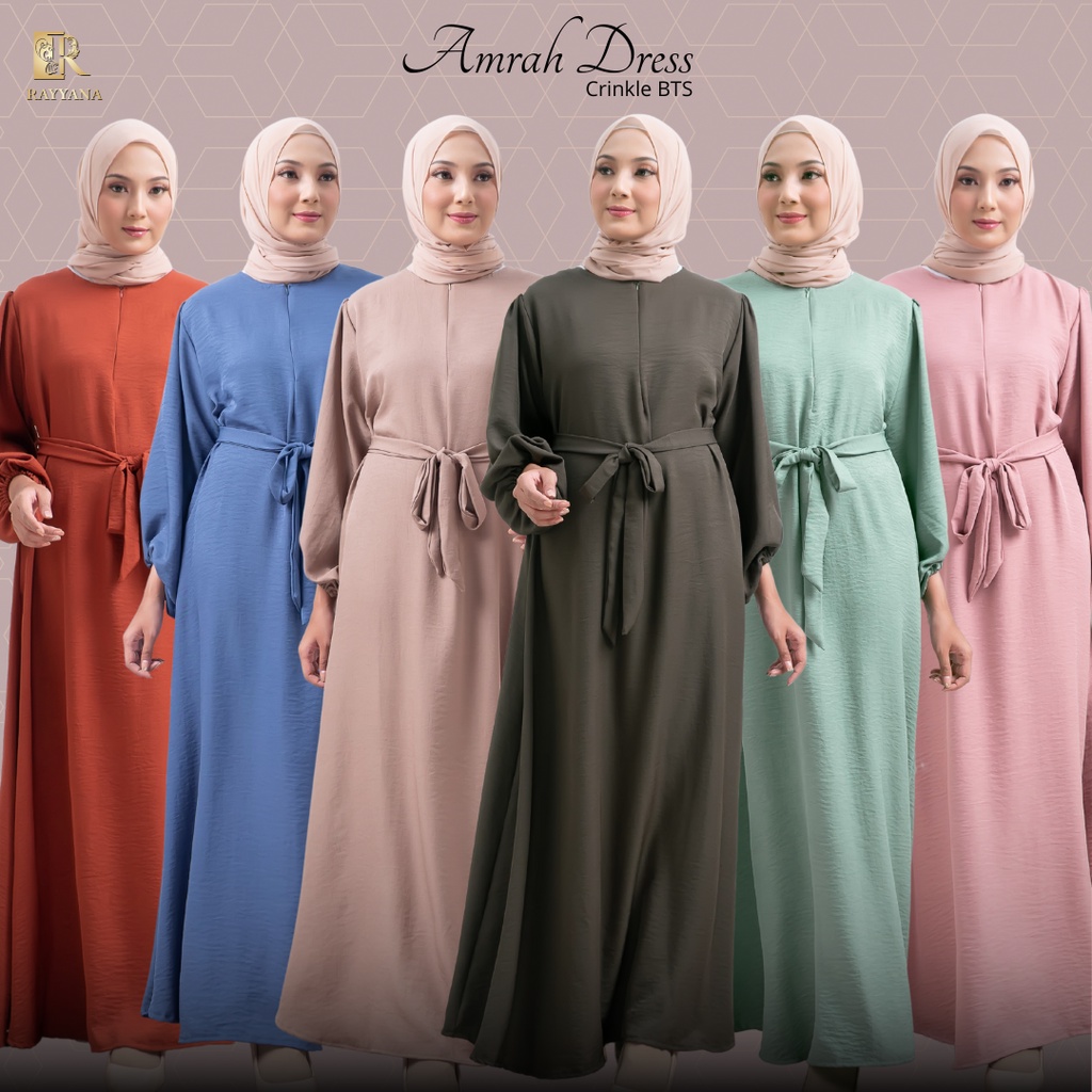 AMRAH DRESS GAMIS MAT AIRFLOW CRINKLE BTS PREMIUM ORI