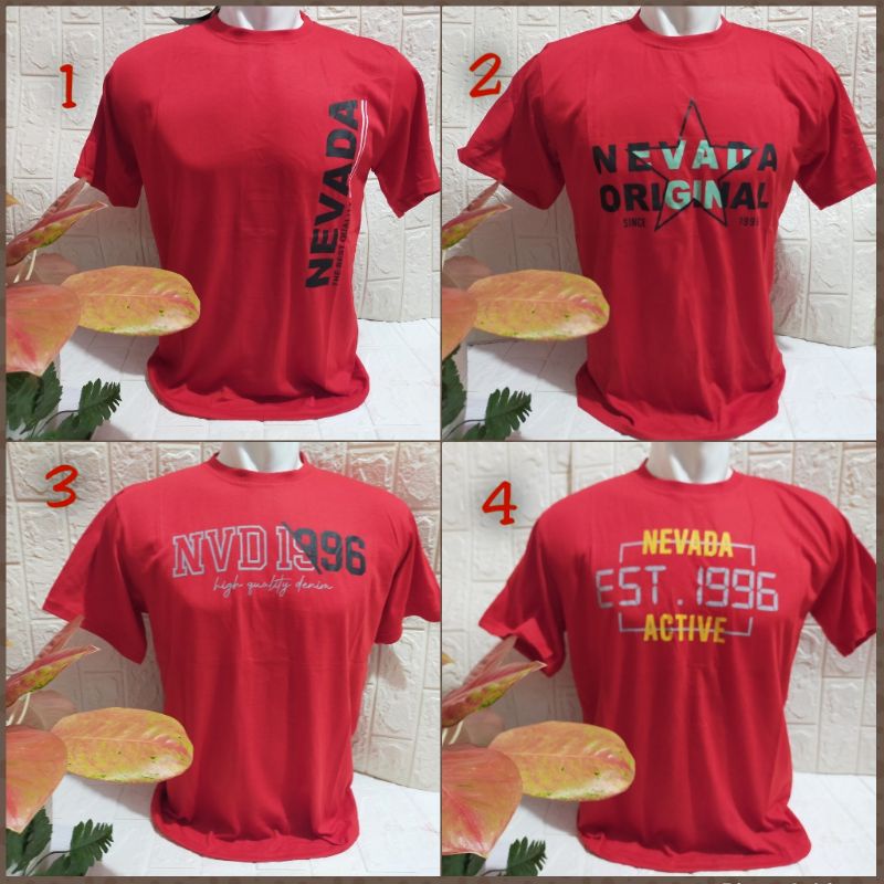 KAOS COWOK NEVADA dewasa Premium EDISI KEMERDEKAAN( KHUSUS WARNA MERAH)