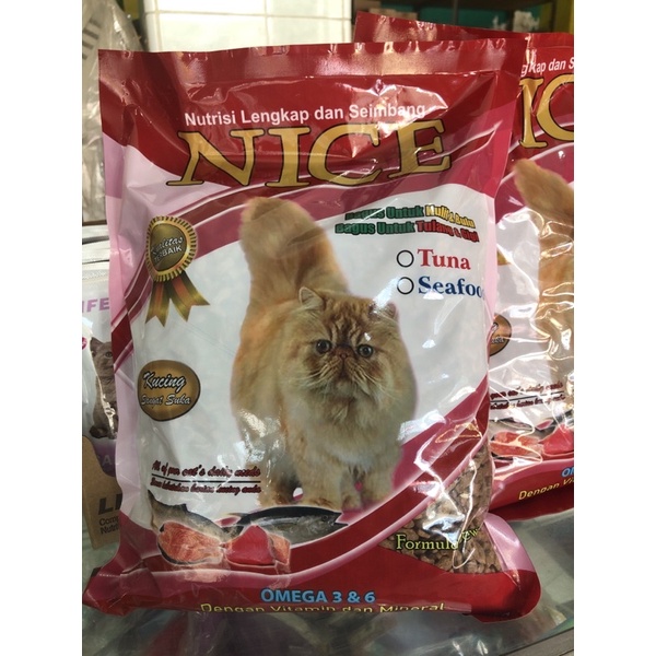 Nice merah seafood dan tuna makanan kucing 1kg