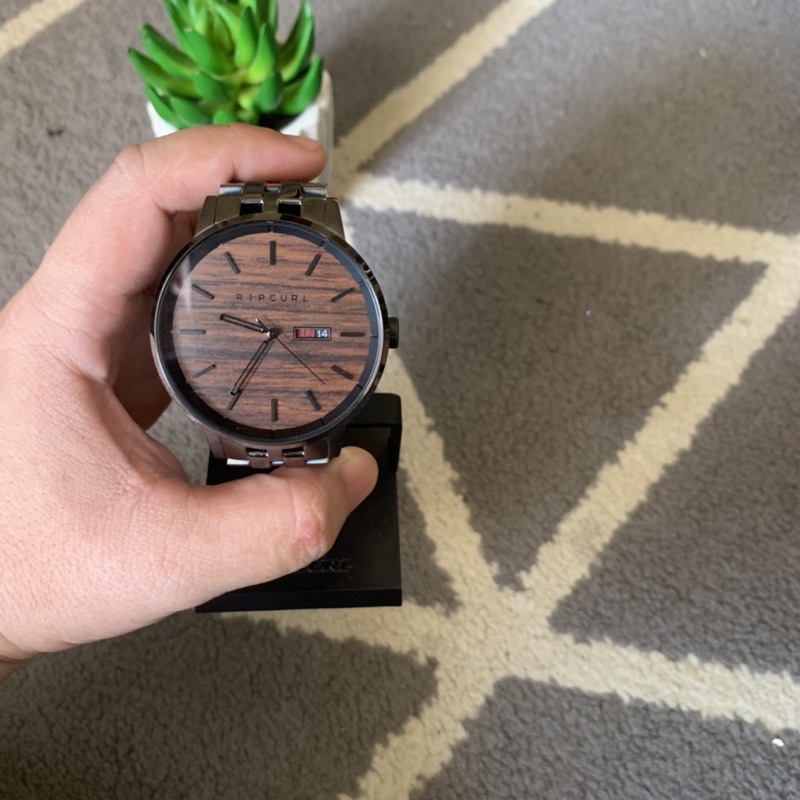 Jam tangan Ripcurl detroit woodgrain stainless