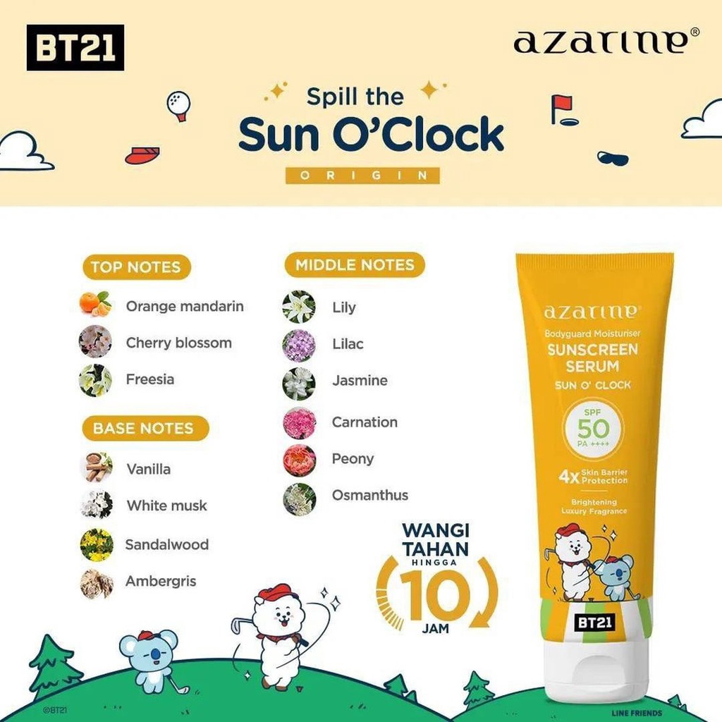 AZARINE Body Guard Moisturizer Sunscreen Serum / Sunprof Monster / Young &amp; Free / Sun O'Clock 100ml