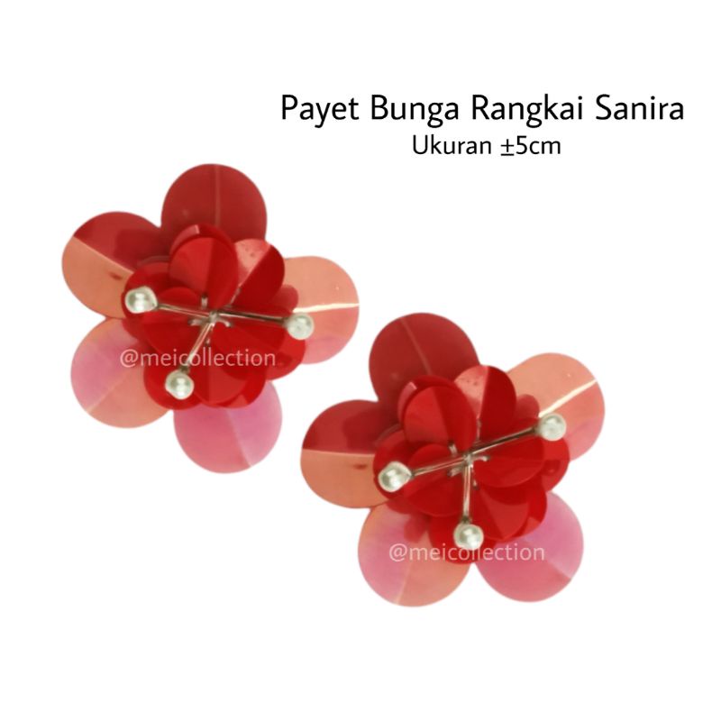 payet rangkai bunga 3D APB Sanira | payet bunga 3D | bunga sequin | kebaya tunangan | kebaya wisuda 