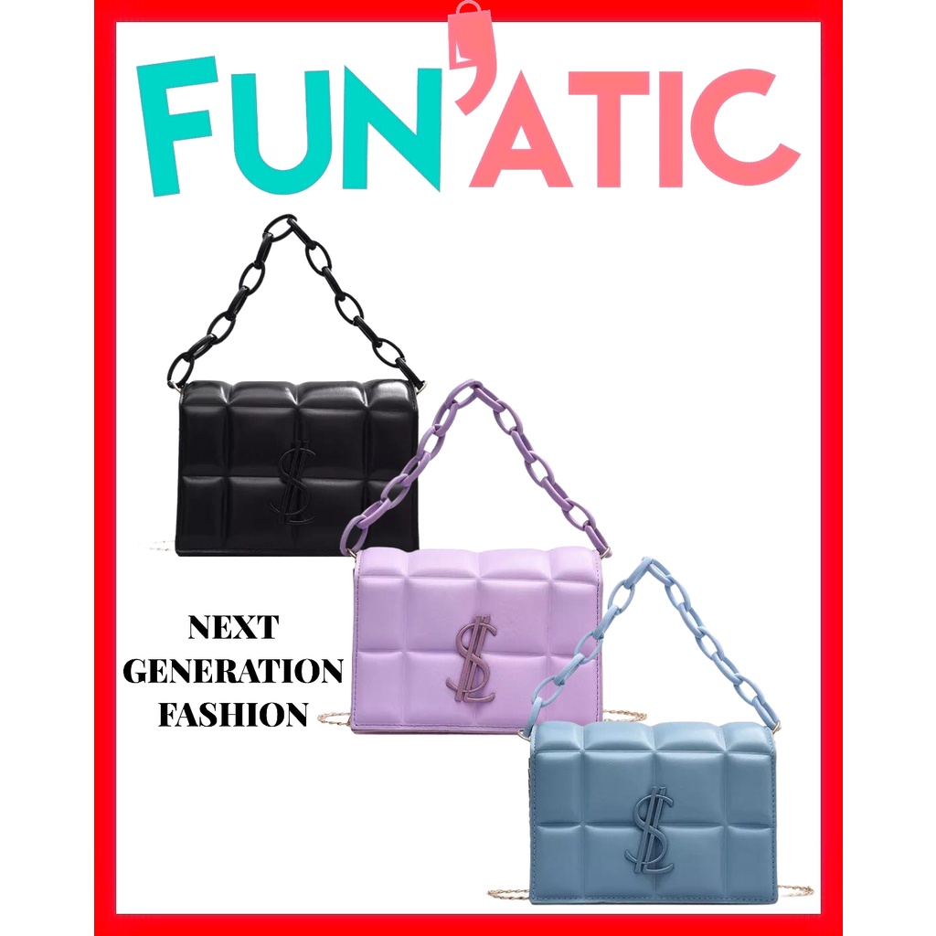 Funatic Tas Selempang Rantai Wanita Import Fashion Korea Uk 18 X 6 X 13.5cm FA965