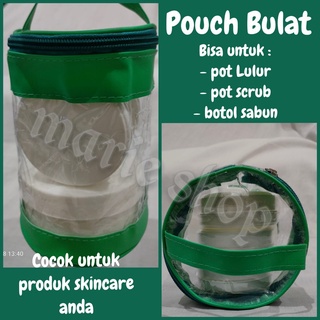 [ PBS ] POUCH BULAT MIKA TRANSPARANT WADAH KOSMETIK - TAS KOSMETIK