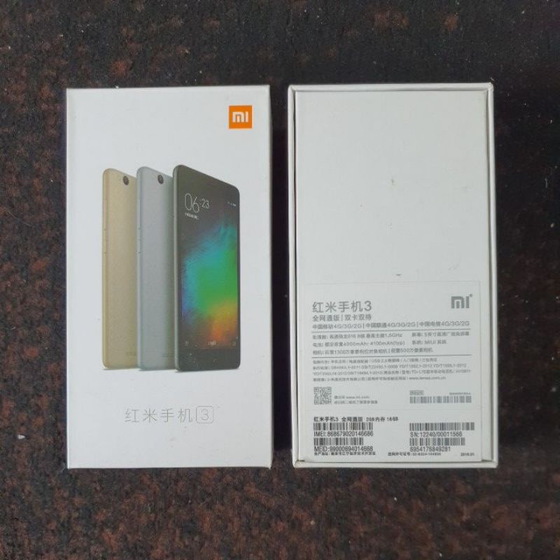 DUS BOOK KARDUS BOX XIAOMI REDMI 3 ORIGINAL COPOTAN