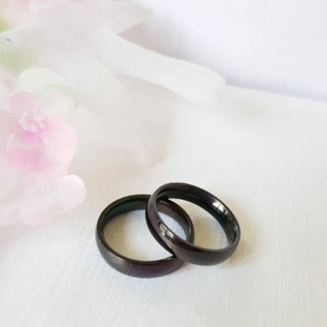 Titanium Rings Black Single Couple Import Antikarat