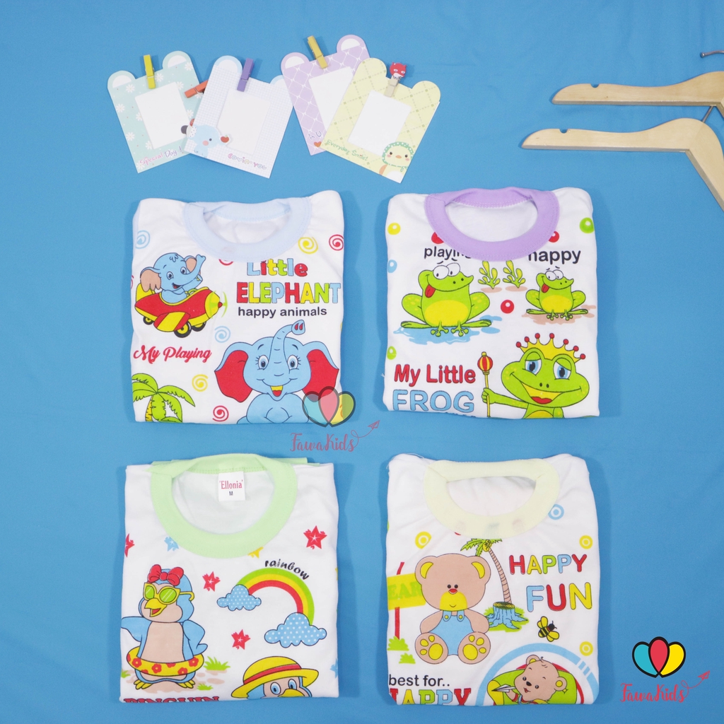 Piyama Kaos Kartun Uk Bayi - 3 Tahun / Celana Panjang Anak Laki Perempuan Baju Tidur Setelan