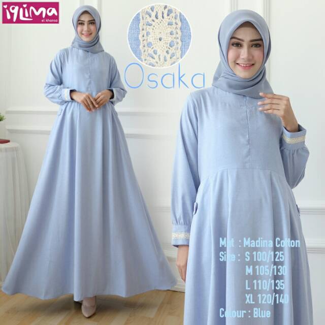 Osaka Dress Gamis Dress Katun Madina Busui