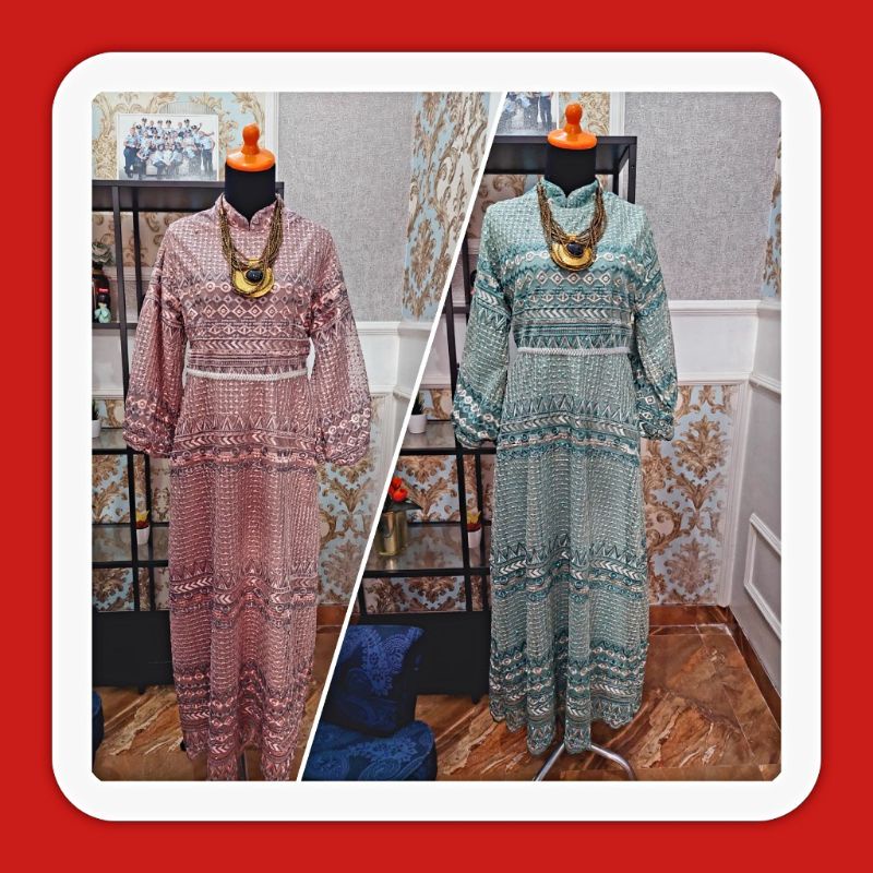 Gamis Brokat tebal premium