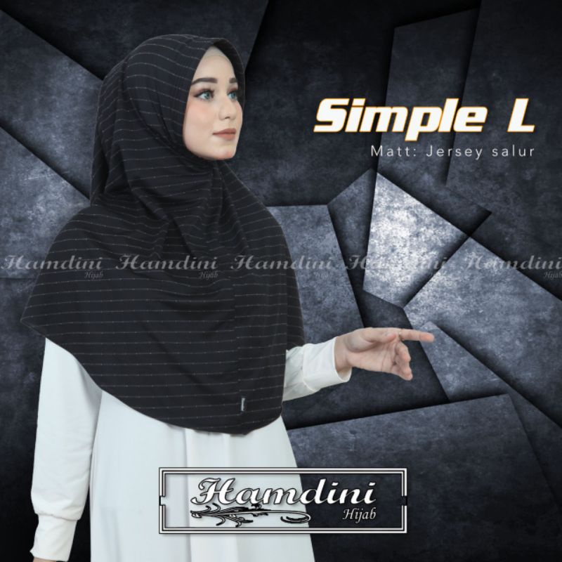 Jilbab Khimar Maryam Simple L Salur Kode 023 Ori Hamdini-Black