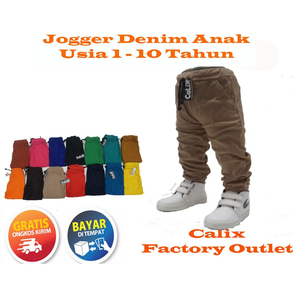 I Celana Jogger Denim 5-6thn Jogger Pants Semi Denim Celana Panjang Anak  Laki - Laki Perempuan