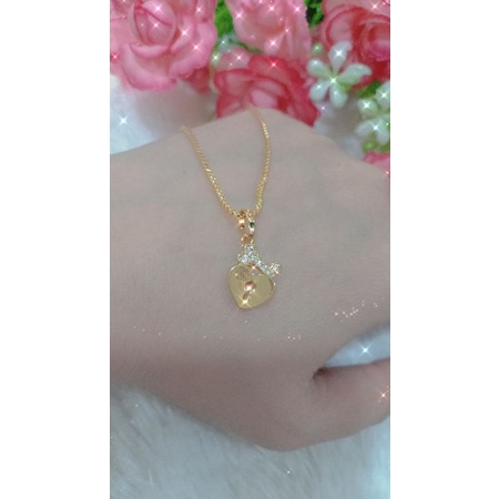 kalung anak perhiasan xuping model GEMBOK LOVE gold 24k