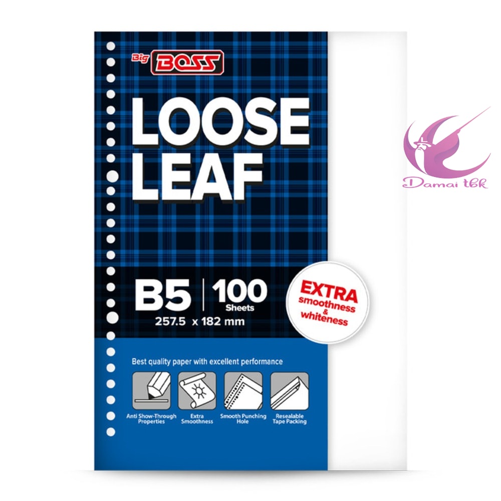 

BigBoss Loose Leaf B5 Polos 100 Lembar BBO LL 100 B5 PLS