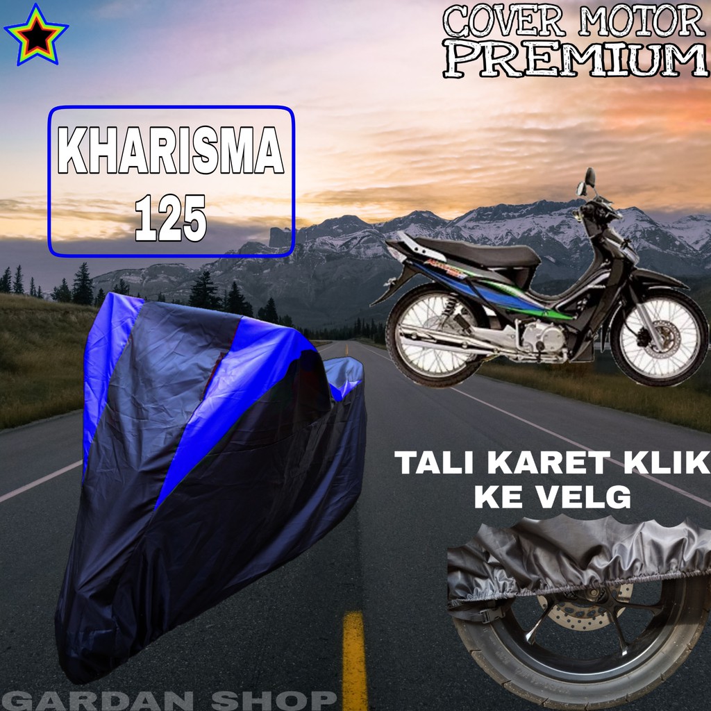 Sarung Motor KHARISMA 125 Hitam BIRU Body Cover kharisma PREMIUM