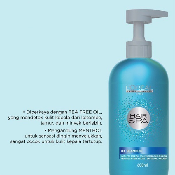 LOREAL Hair Spa Detox DX Shampoo - Shampo Perawatan Pembersih Kulit Kepala Rambut Berminyak Gatal Ketombe 600 ml