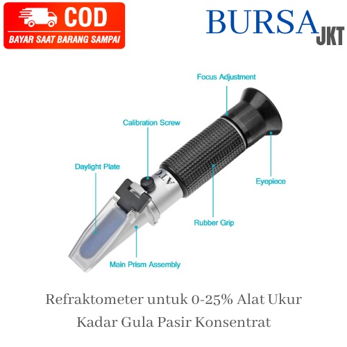 Salinity Refraktometer Alat Ukur Kadar Garam Refractometer 100% ATC