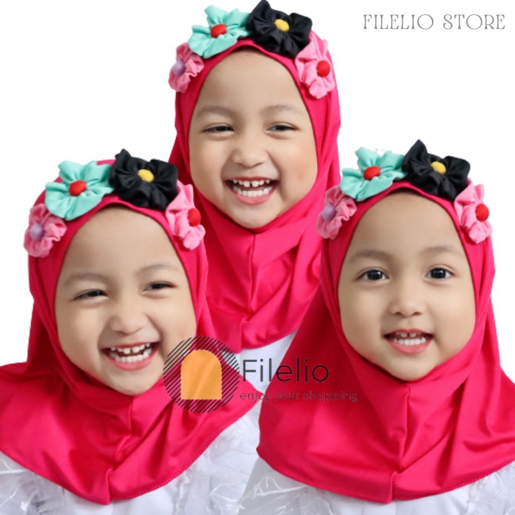 TERMURAH Kerudung Anak 1 tahun Bunga Mawar Hijab Anak 2 Tahun Murah Terbaru Krudung Anak Bayi