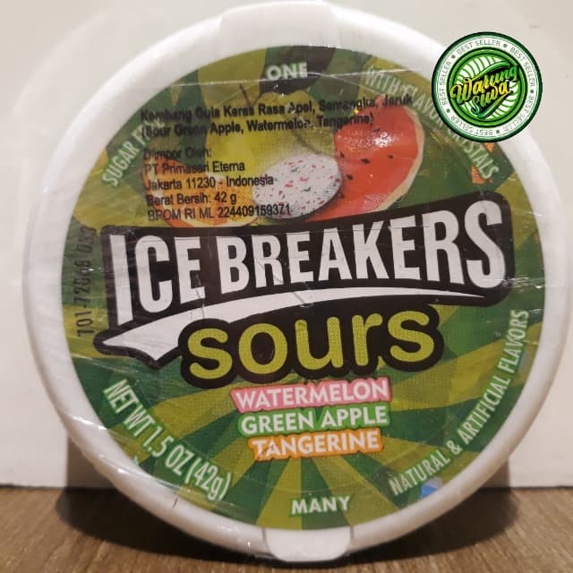 

permen ice breakers sour-watermelon-green apple-tangerine 42 gram