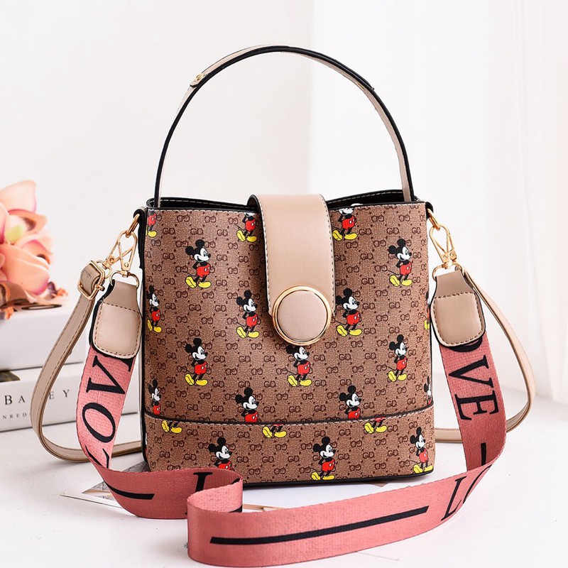 CR 7321 RISCE TAS SELEMPANG MOTIF MICKEY MOUSE IMPORT WANITA CEWEK PEREMPUAN JAKARTA BATAM