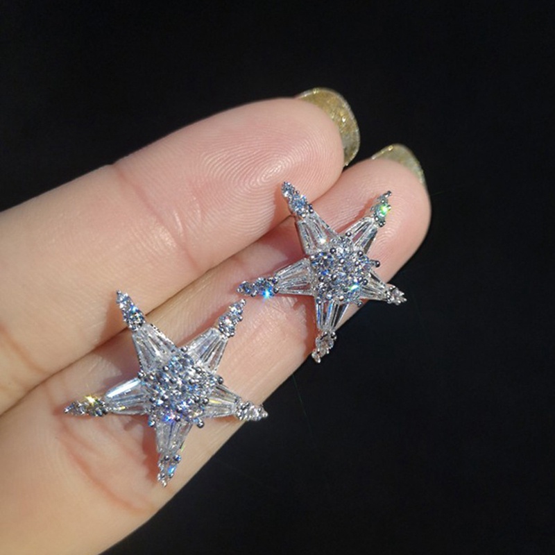 Anting Stud Desain Bintang Gaya Klasik Untuk Wanita