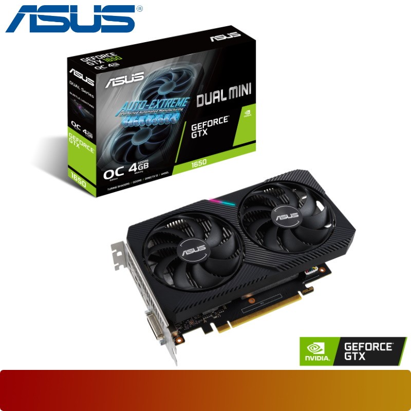 Vga Asus Dual Mini Geforce GTX 1650 OC 4GB - DDR6 Asus Geforce GTX 1650 4GB