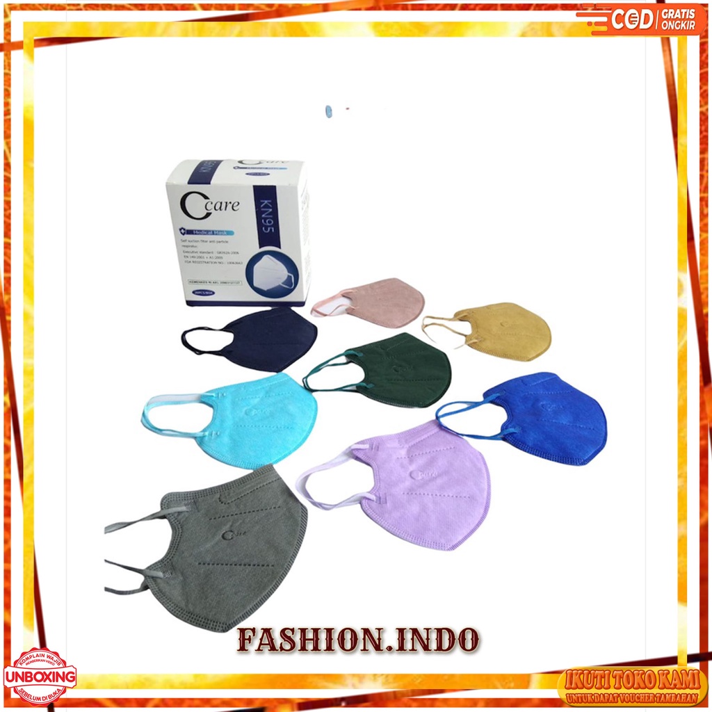 Masker KN95 C-CARE PRO Warna 5ply isi 20pcs