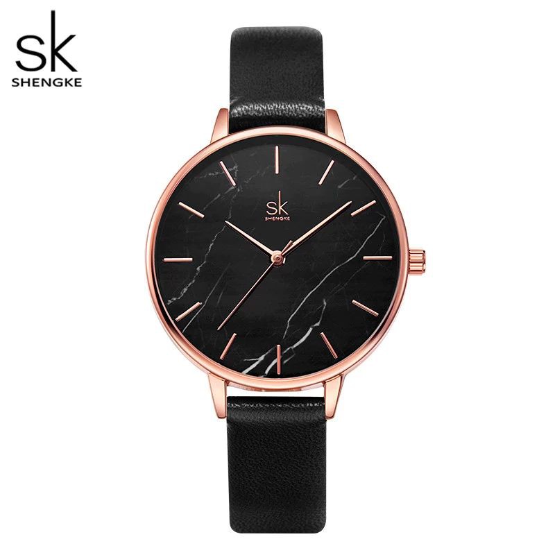 SHENGKE 0039 Jam Tangan Wanita Analog Tali Kulit WK-SBY