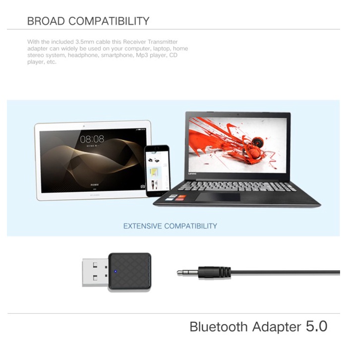 USB Dongle Bluetooth 5.0 Transmitter Receiver Audio Adaptor - KN320