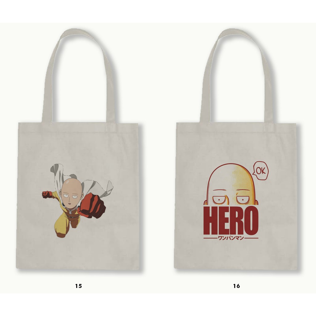 TOTE BAG BLACU  - ONE PUNCH MAN (SAITAMA)