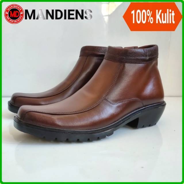 MANDIENS - Sepatu Boots Kulit Asli Medali K164.CKLT - Sepatu Kulit Pdh Tni Polri Jenggel Koboi - Sepatui Satpasm Security