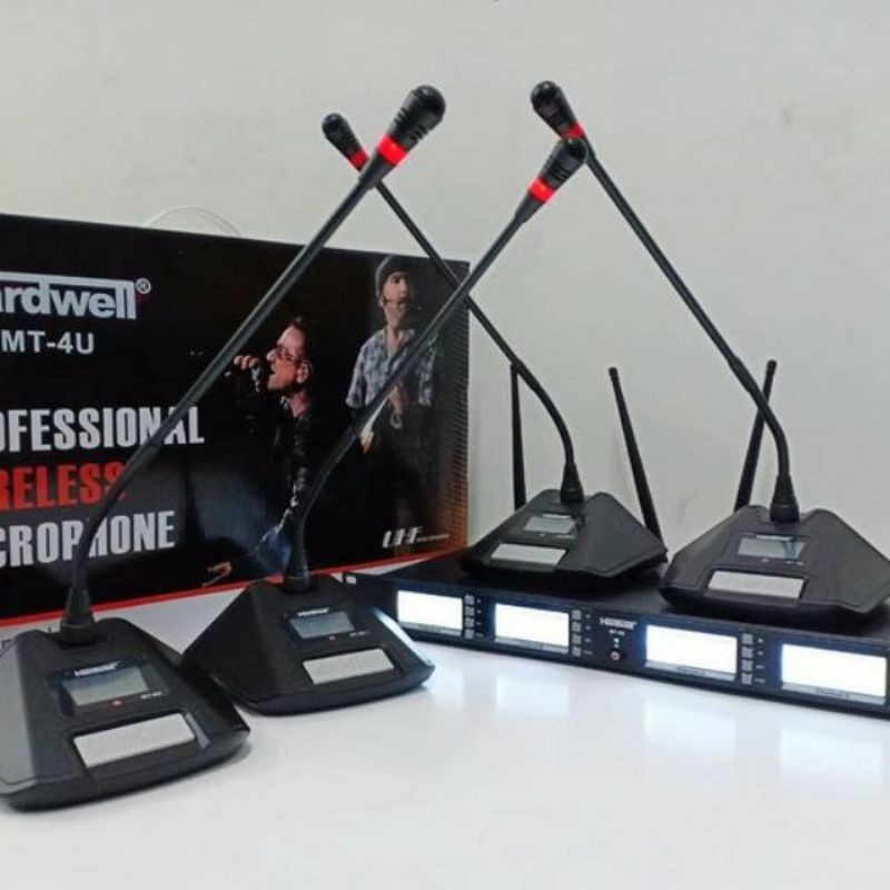 mic podium wireless hardwell MT-4U mic meja 4channel