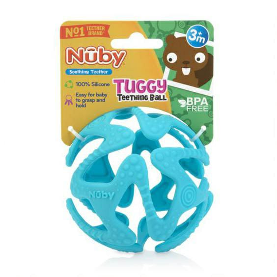 Nuby Baby Teether Tuggy Ball 127624 - Mainan Teether Silikon