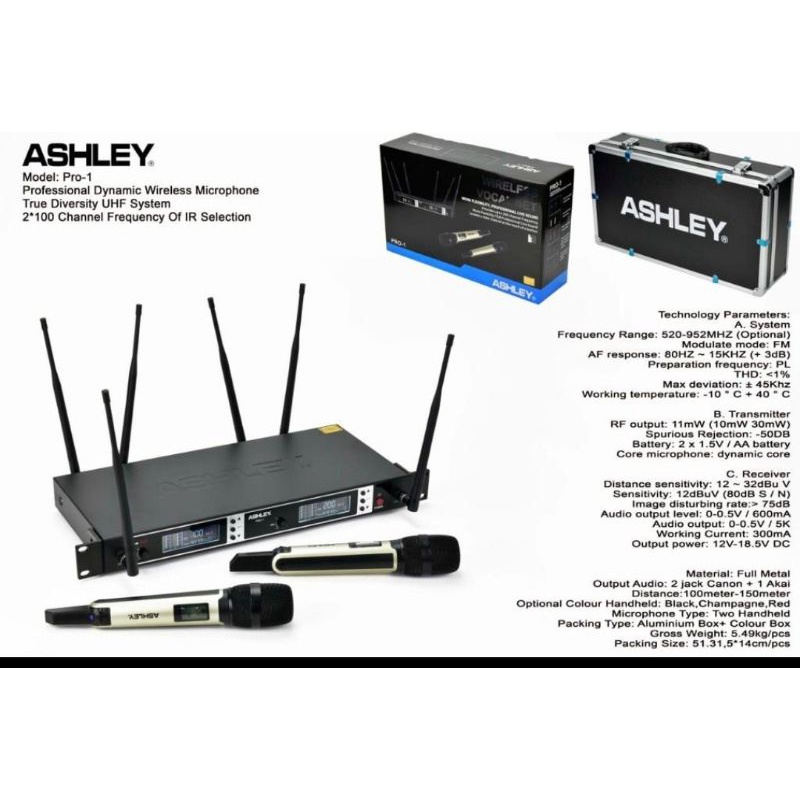 Mic Wireless Ashley Pro 1 PRO1 original