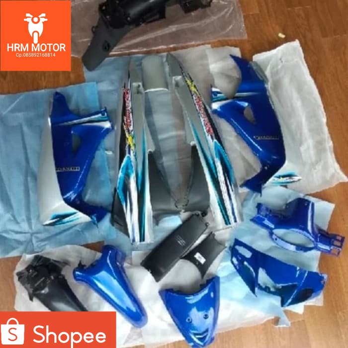 cover body full set motor Honda karisma x 125 biru silver karisma x