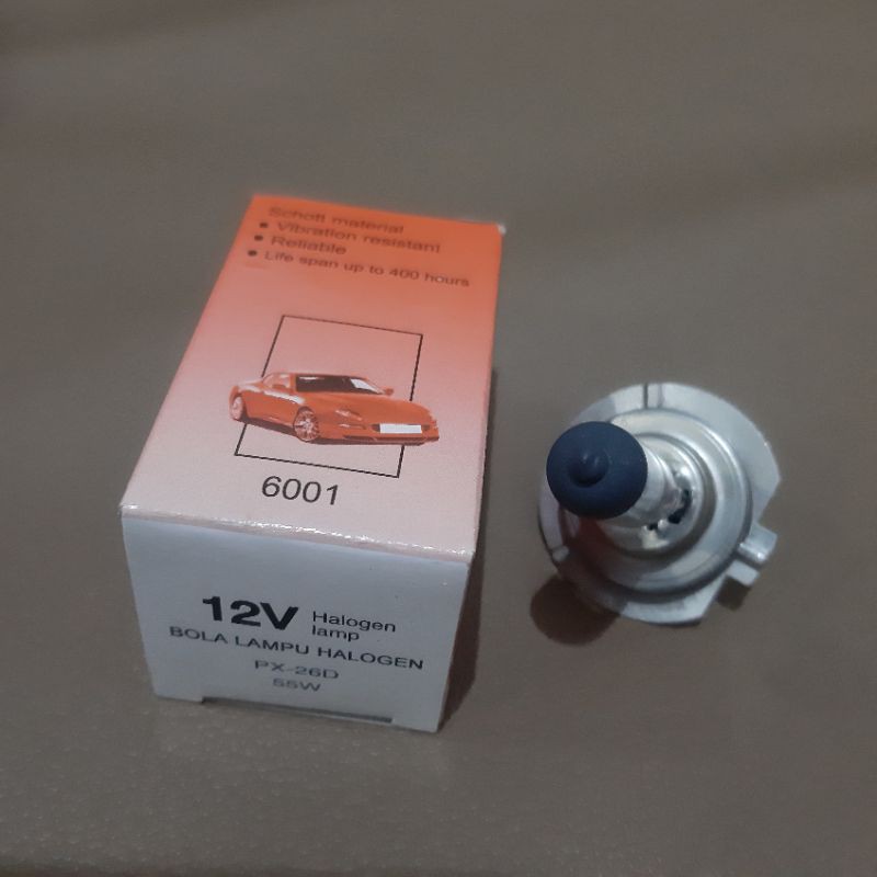 Bohlam Lampu Halogen H7 12V-55W / 6001