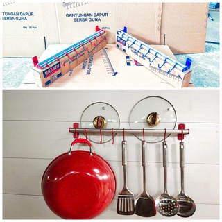 rak gantung dingding serbaguna/rel gantungan panci/rak dapur multifunsi