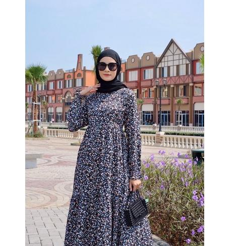 Terbaru.. Laiqa dress muslim wanita motif bunga cantik busui adem | homedress muslim | dress wanita 