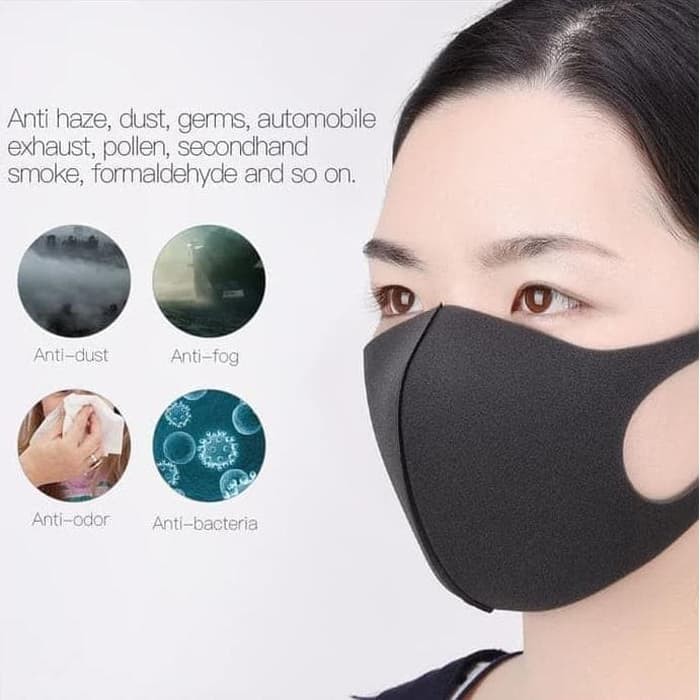 K-POP Masker Kain Polos Earloop Motor Debu Kesehatan Cuci