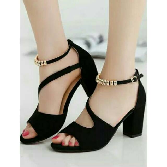 Arlaine - Mary jane Sandal Heels Wanita Gelang mas