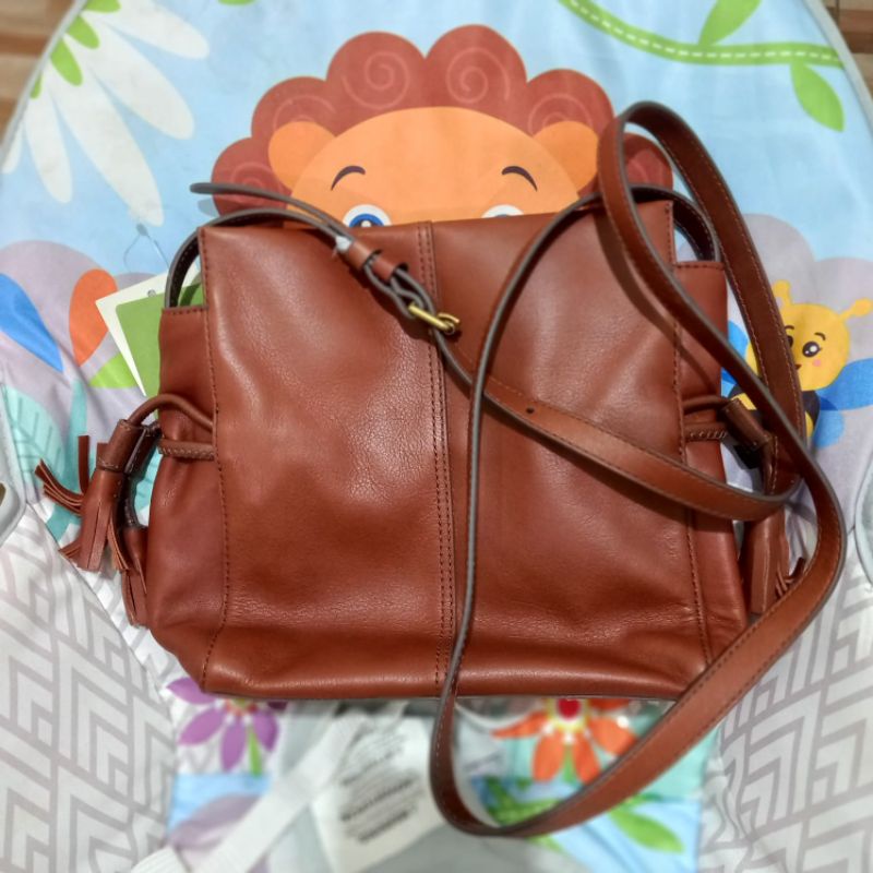 tas Fos sil rayna drawstring crossbody brown