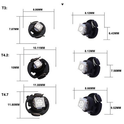 Lampu Led T3 T4.2 T4.7 Dashboard Panel knob AC Speedometer Wedge interior Mobil 2835