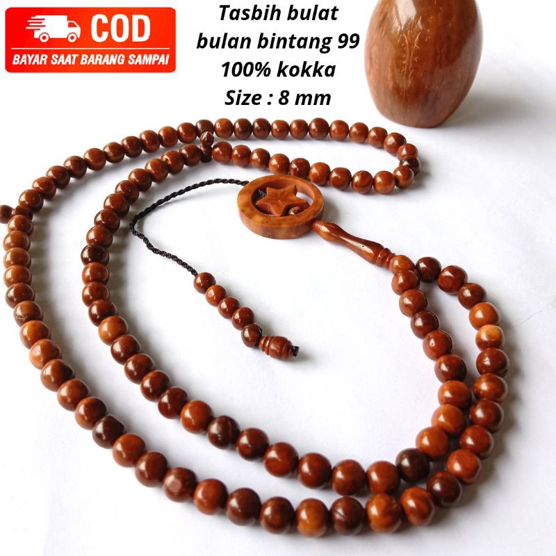 (OBRAL KOKKAH) TASBIH BULAT UK.8MM BULAN BINTANG