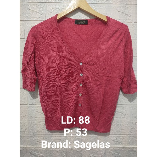 Thrift Cardigan Rajut dan Atasan Wanita (Preloved) (008)-17