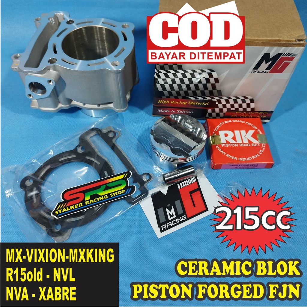 BLOK SEHER BORE UP 68mm 215CC VIXION R15 MXKING MX150 MXNEW