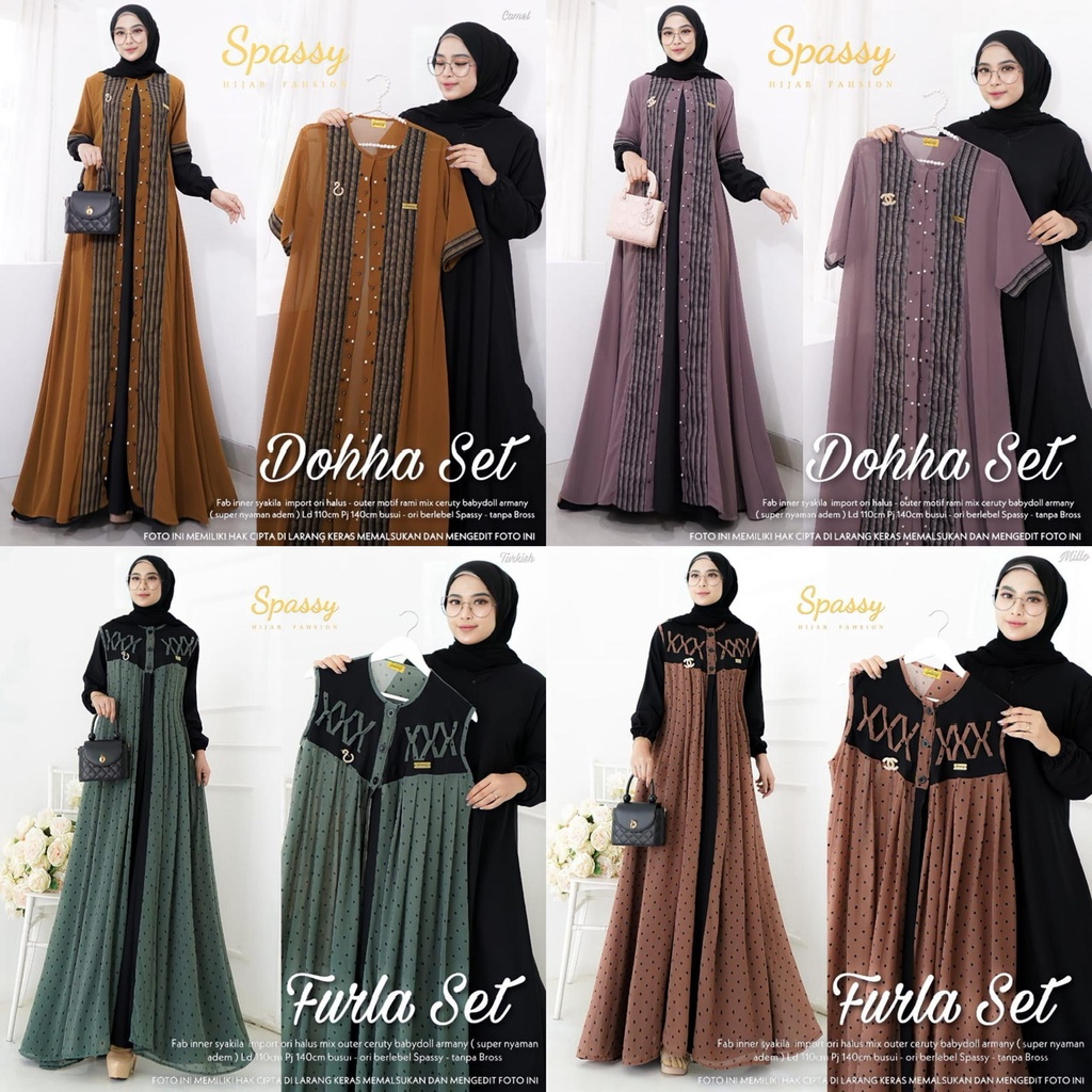 GAMIS DOHHA / FURLA SET MAXY BY SPASSY - DOHHA SET 2 - FURLA MAXY SPASSY ORIGINAL BERLABEL